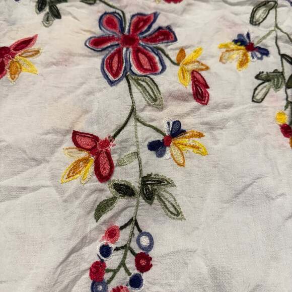 Kindred Anthropologie Top Womens 3/4 Sleeve large boho embroidered - Picture 5 of 8